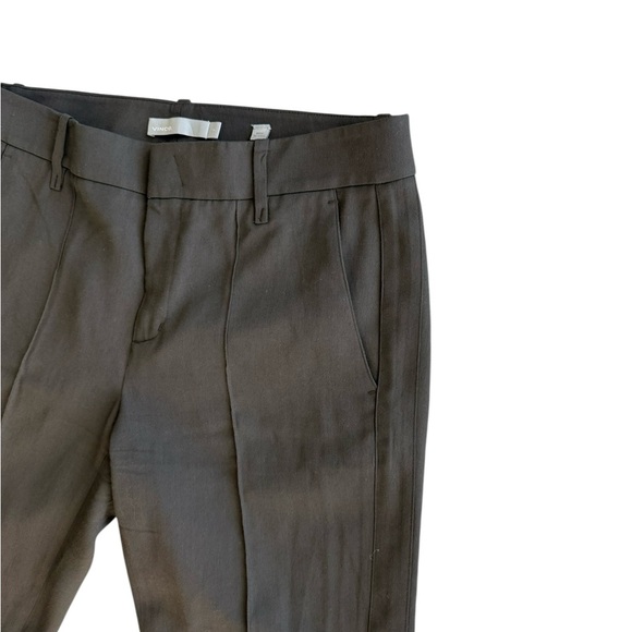 Vince Cigarette Trouser Brown Viscose Tapered Front Pleat Women's Pants Size 2 - Picture 3 of 8